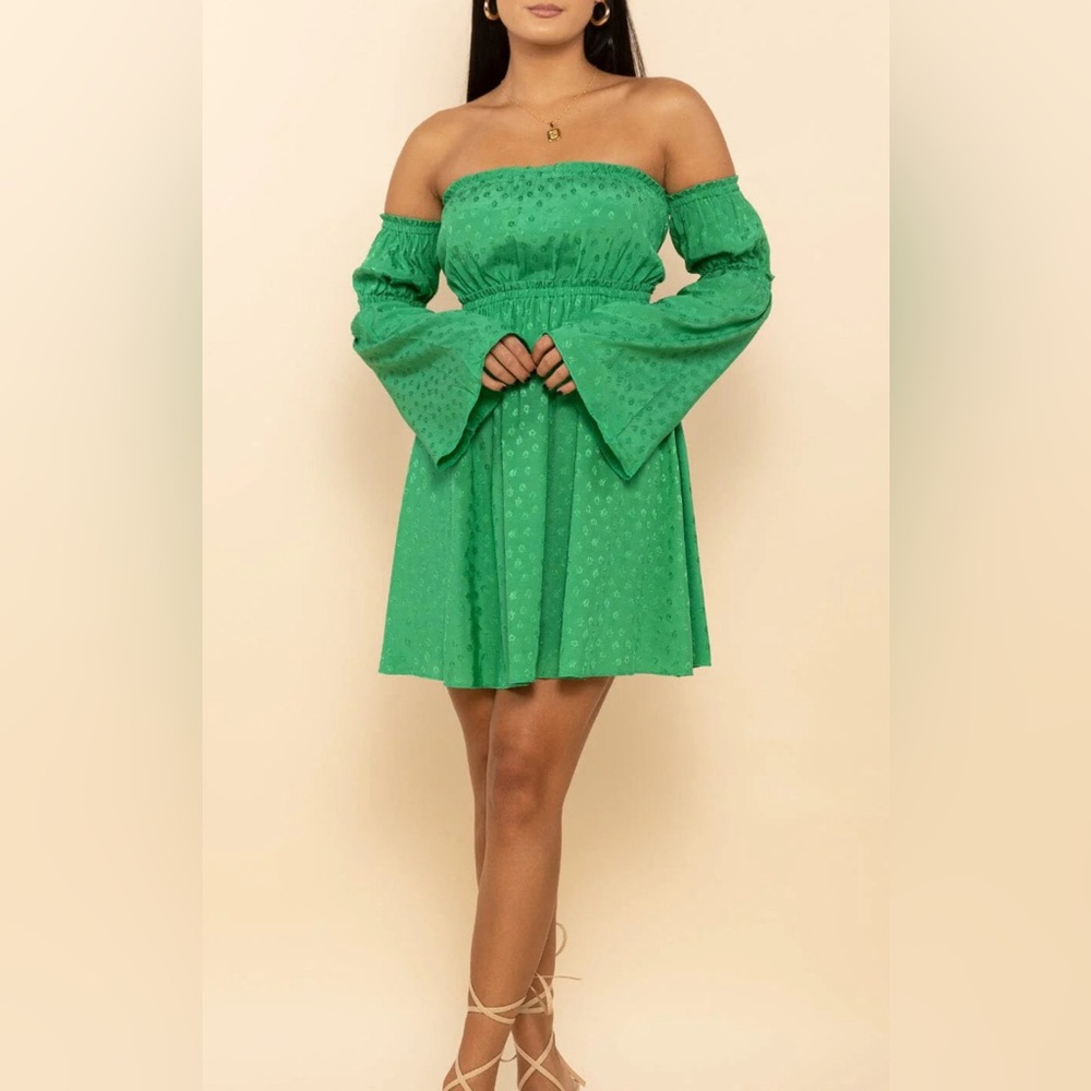 SANTA MARIA MINI DRESS IN KELLY GREEN BY SHORE